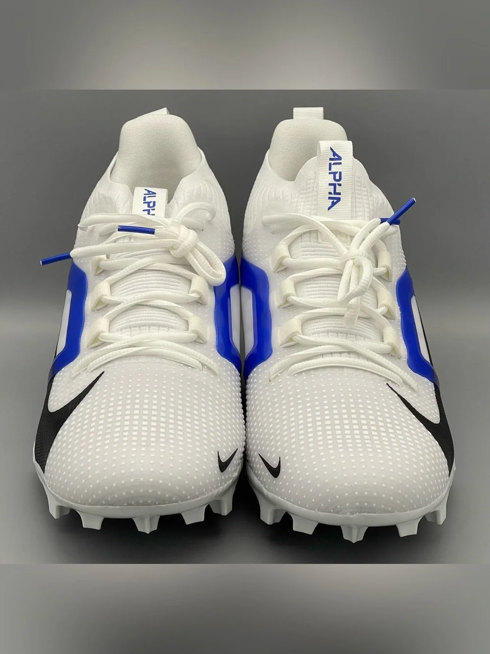 Nike Alpha Menace 4 Elite TB White Blue Football Cleats IB2501-104 Men Sz 12 NEW